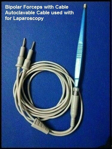 Electrosu.rgical Mini Cautery Bipolar Forceps with Silicon Cable Laparoscopy $#&