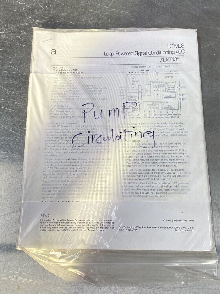 Analog Devices Inc. Loop Powered Signal Conditioning ADC - Users Guide / Book