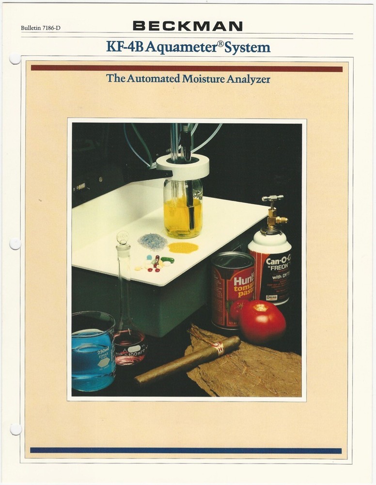 Beckman KF-4B Aquameter Moisture Analyzer System 1982 Science Lab Brochure