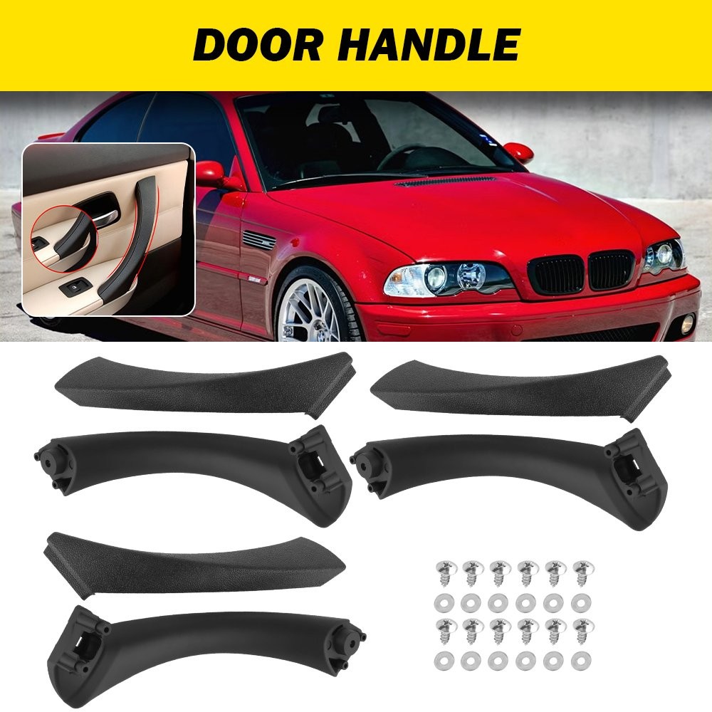 6PCS/Set Interior Door Pull Handle Trim Cover For 2005-2013 BMW E90/E91/E92/E93