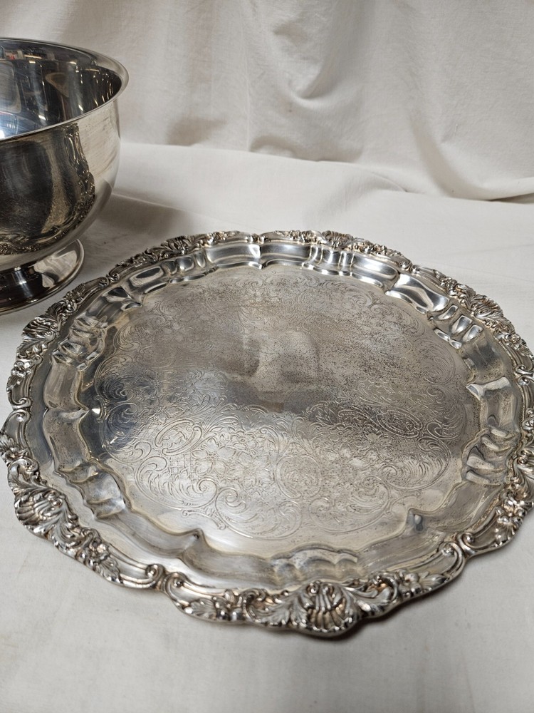 Towle E.P. Silver Platter and Bowl