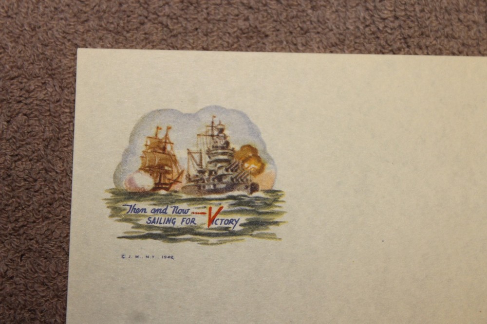 Original WW2 U.S. Home Front Patriotic Letter Head and Matching Envelope Set