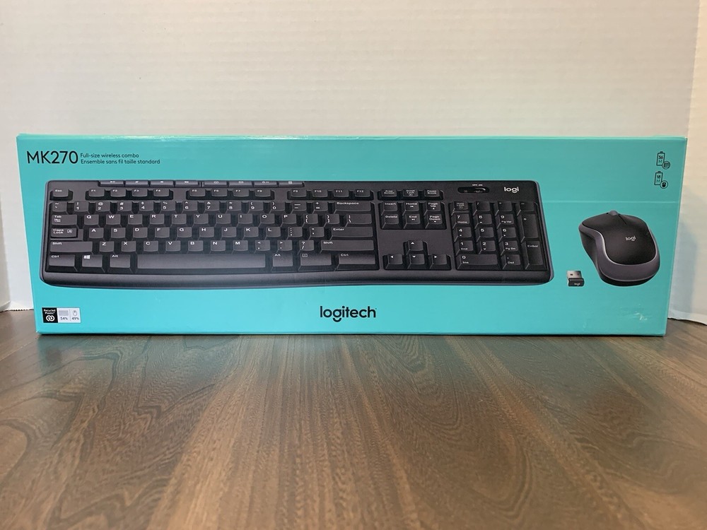 Logitech MK270 Full-size Wireless 2.4G Membrane Keyboard and Mouse Bundle PC/MAC
