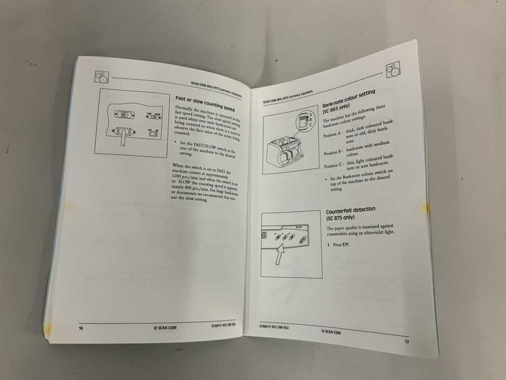 Scan Coin 865/875 Currency Counters User’s Guide