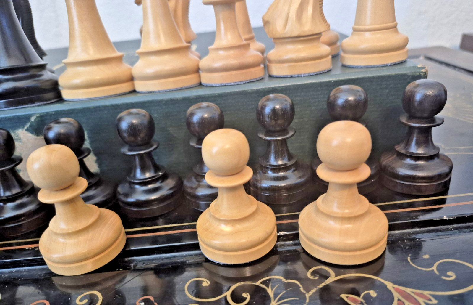 Drueke Luxury Box Wood Ebony Staunton Chess Set 4" King Players Choice? Weighted