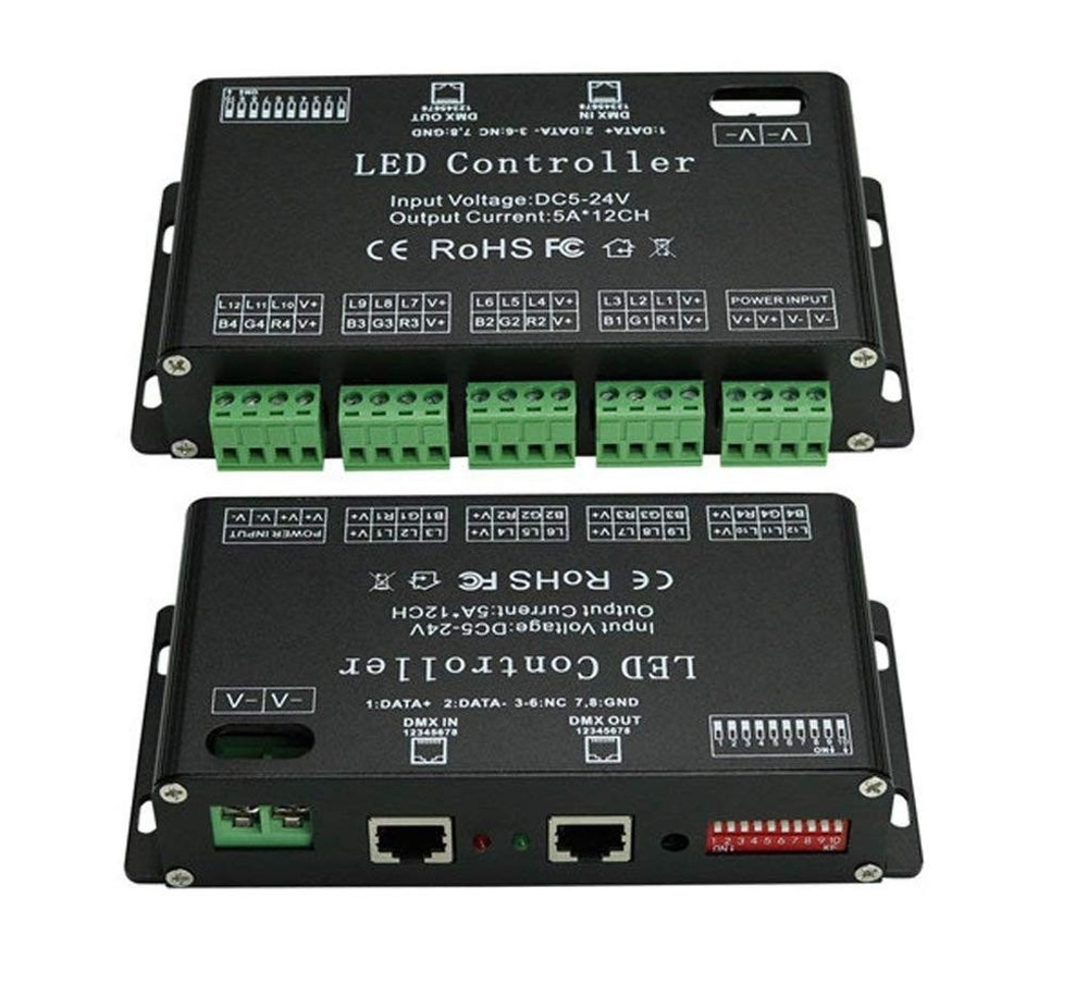 12 Channel Dmx Decoder Rgb Led Light Strip Controller Dmx512 Decoder Dimmer Driv