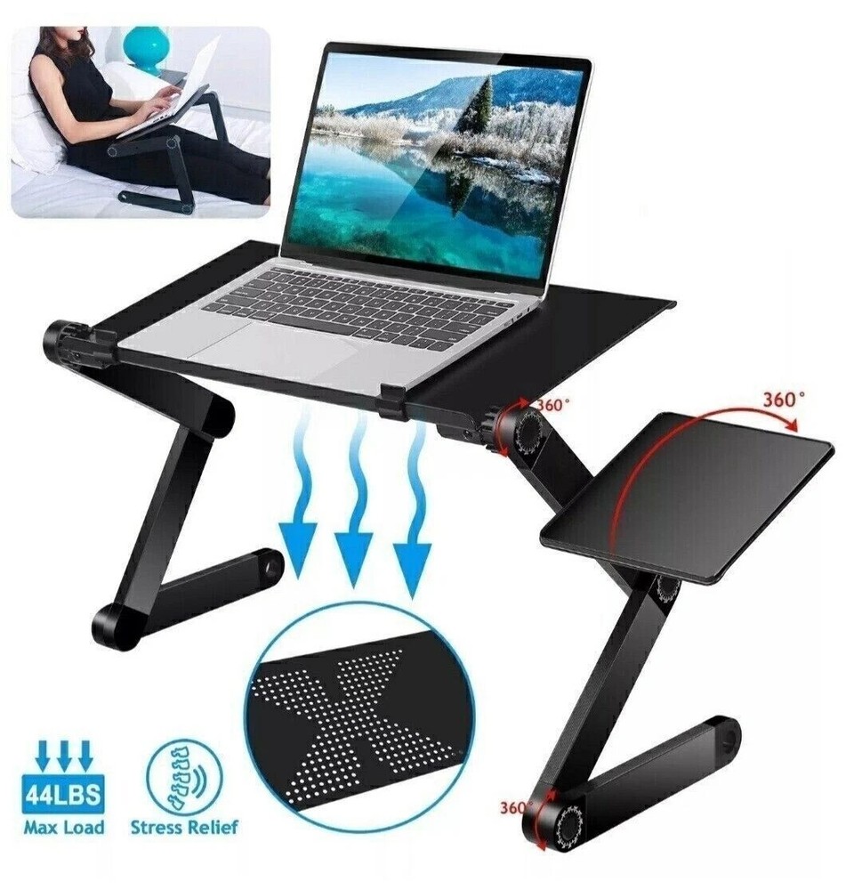 360° Adjustable Laptop Table Stand Lap Sofa Bed Tray Foldable PC Notebook Desk
