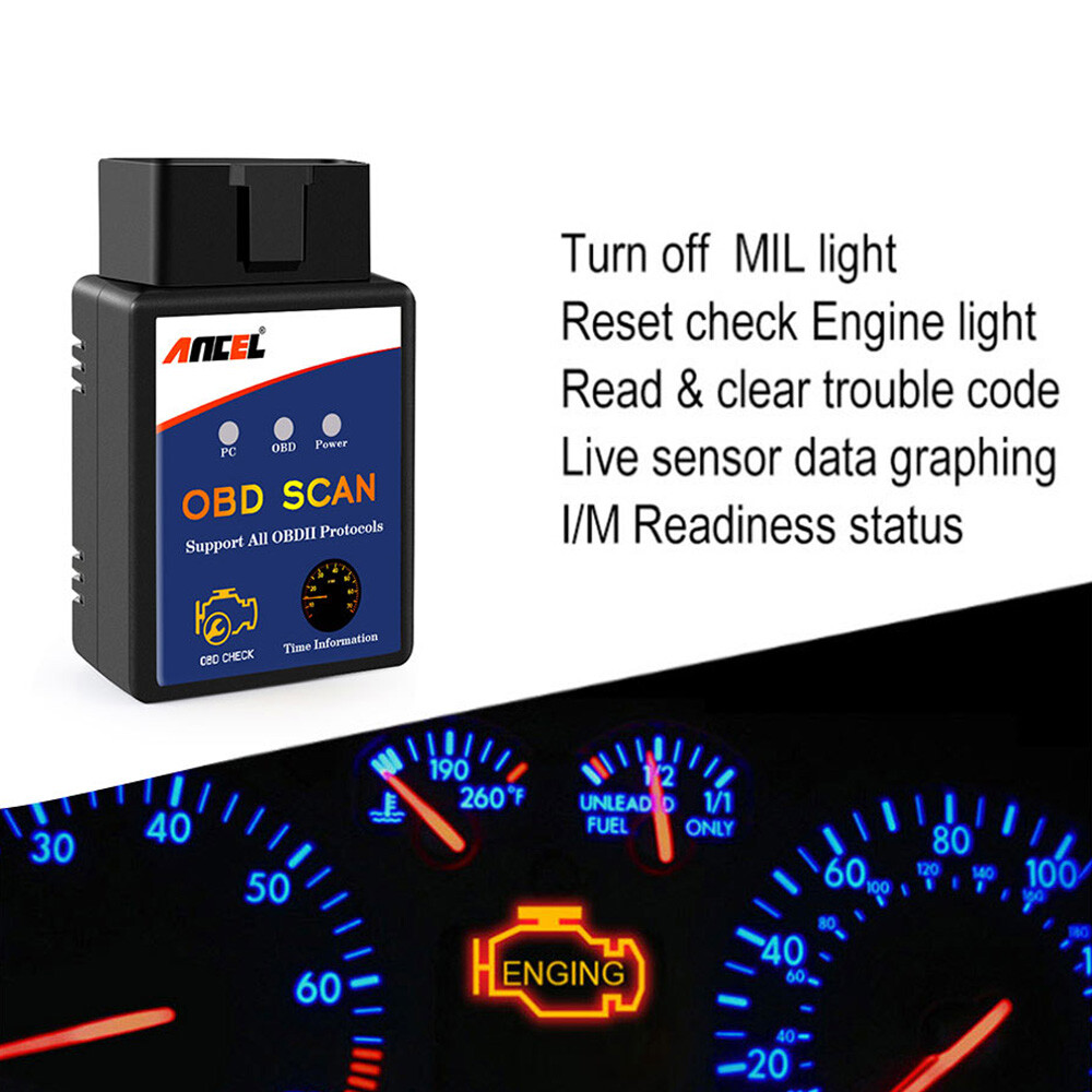 ELM327 OBD2 Code Reader Bluetooth Auto Interface Adapter Diagnostic for android