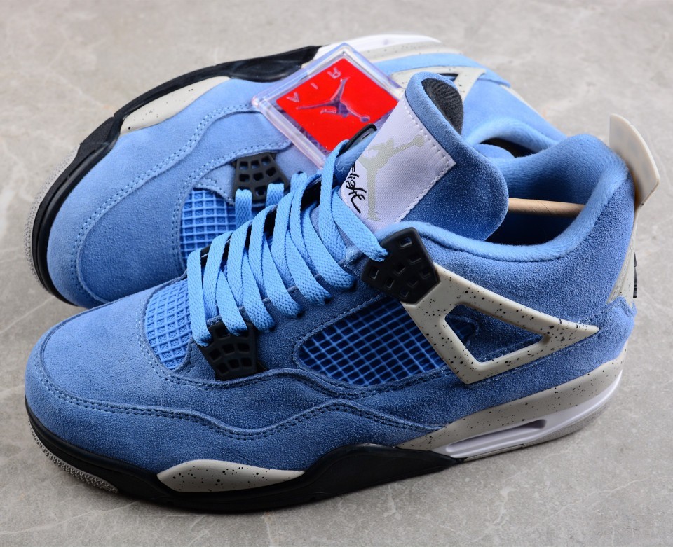 US Siez 7-12 Jordan 4 Retro "University Blue" Basketball Shoes for Men's Shoes.