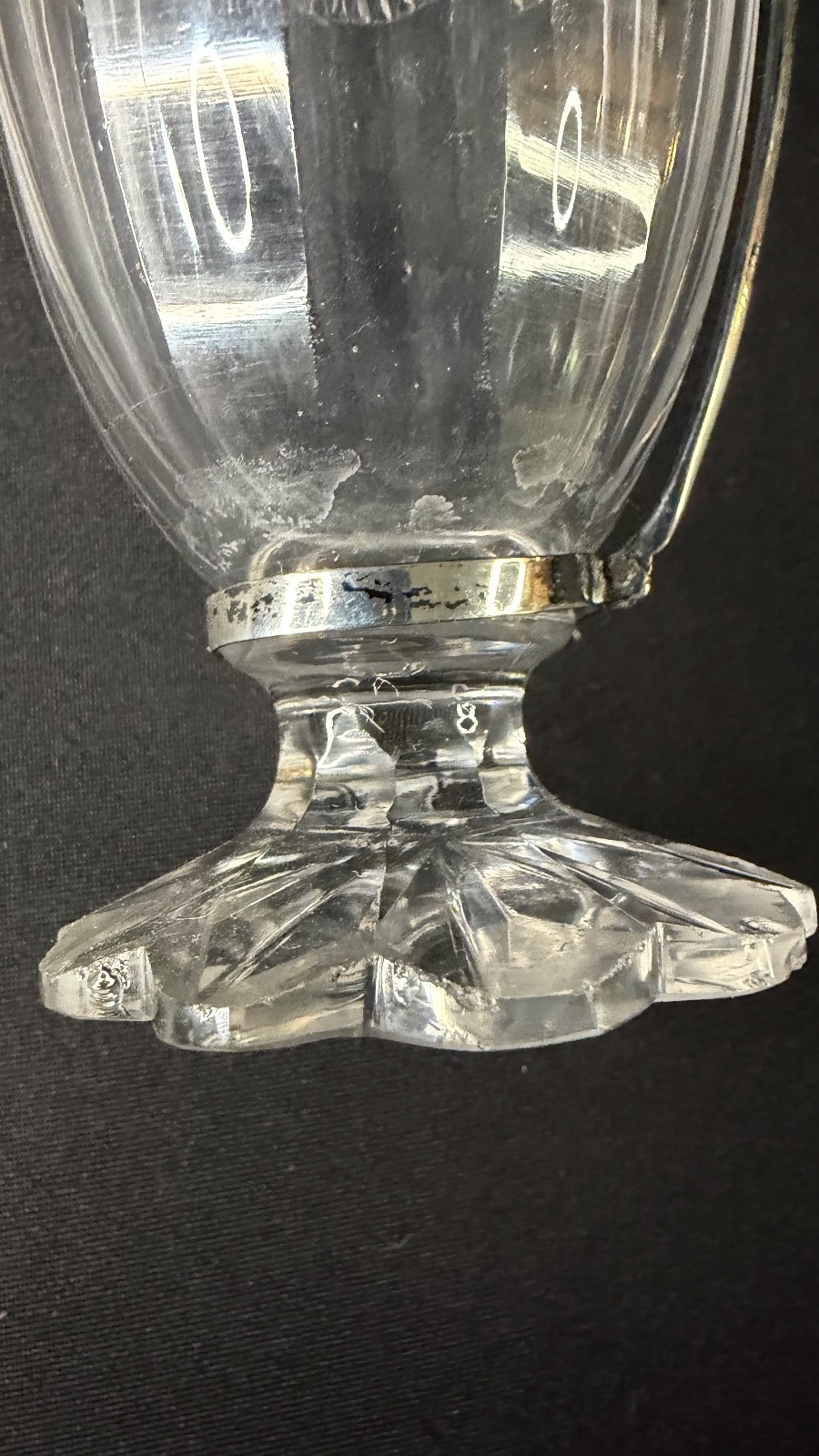 Antique English George III Sterling & Cut Glass Decanter 1800
