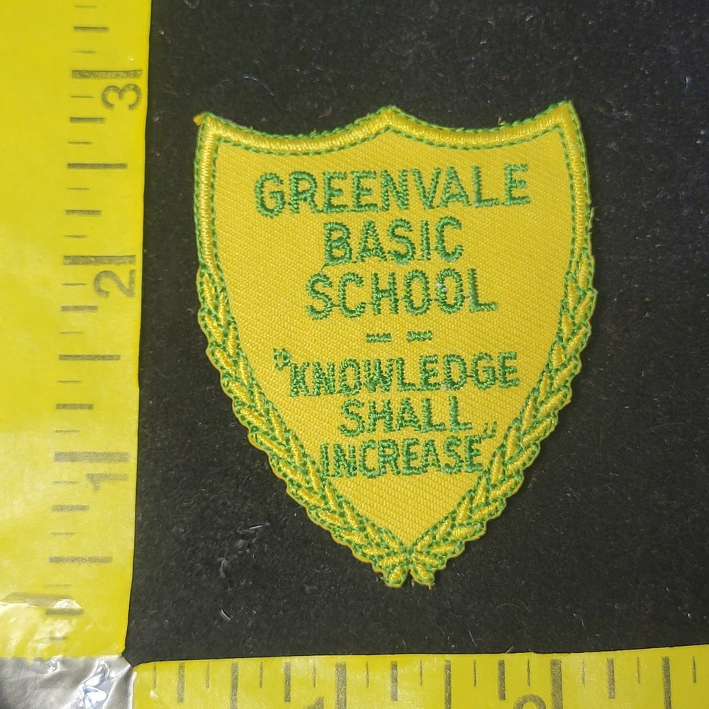 Greenville Basic School Knowledge Shall Increase Jacket Patch Logo Brand Unused