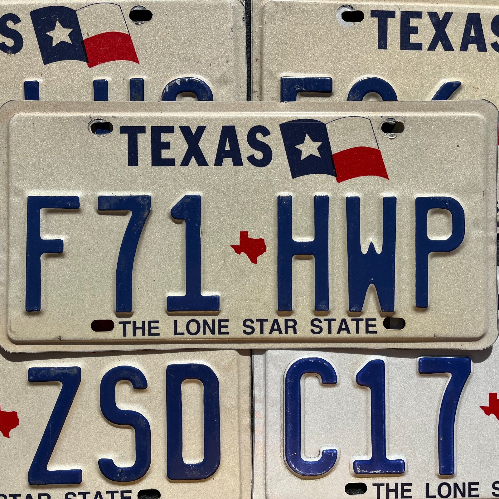 TEXAS LICENSE PLATE - FLAG Vintage Embossed License Plates - The Lone Star State