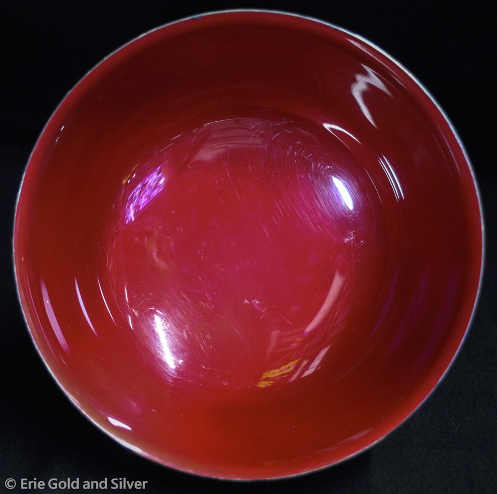 Reed & Barton Red Enamel Silver Plate Bowl #105