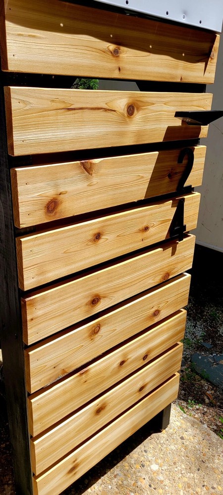 Cedar Mailbox Post, Black frame (Handmade) FREE SHIPPING!