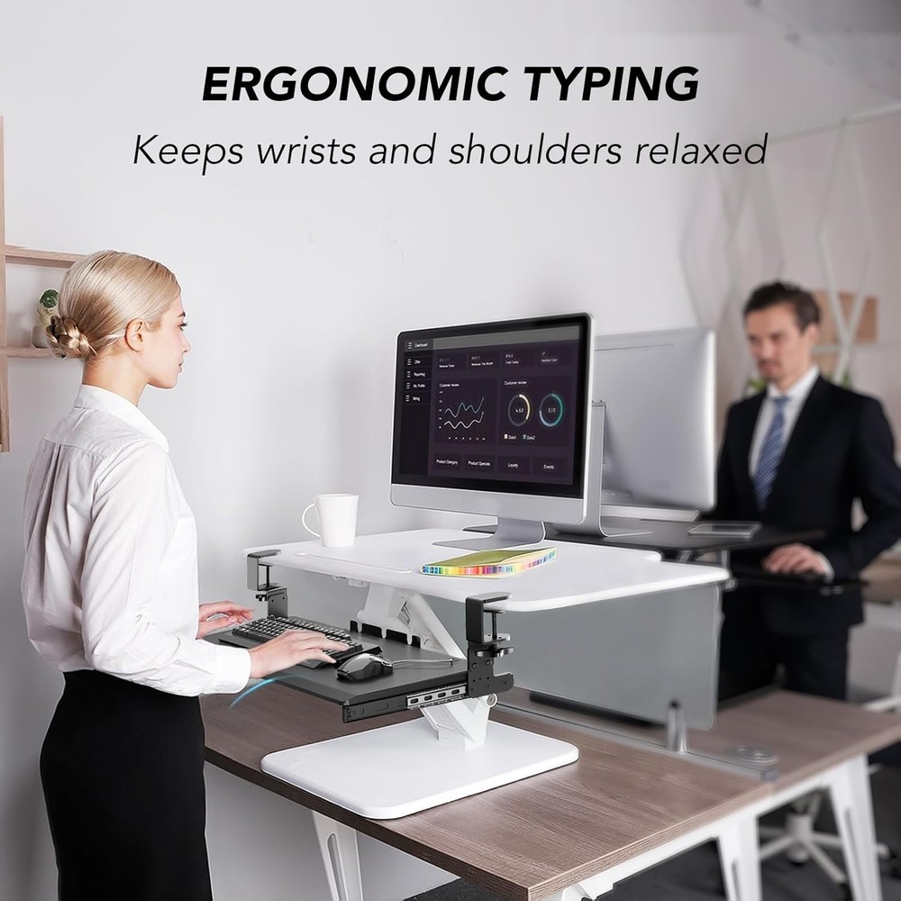 Keyboard Tray Under Desk Pull Out with Extra Sturdy Adjustable C Clamp Mount ...