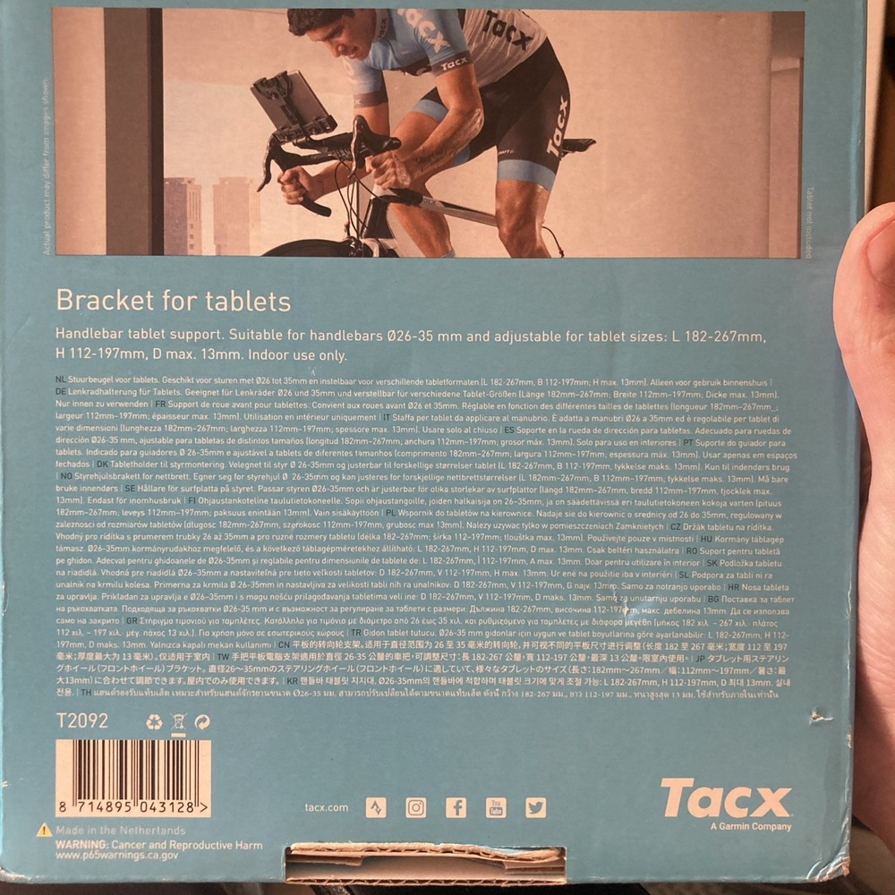 Tacx Bracket for Tablets, Handlebar Mount