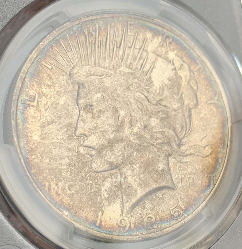 1925 PCGS/MS64 Monster Toned Peace Dollar