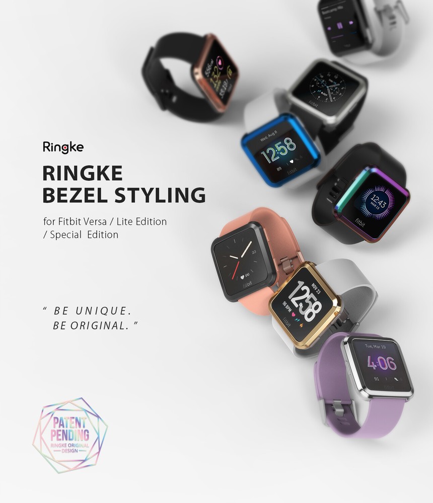 For Fitbit Versa Ringke Bezel Styling Frame Case Cover Stainless Steel Protector