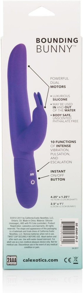CalExotics Posh 10-Function Silicone Bounding Bunny - Purple
