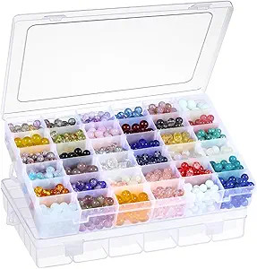 Clear Plastic Organizer Box with Dividers