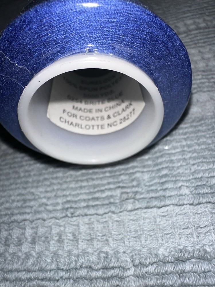 Coats Surelock 4 Spools 0254 Bright Blue Polyester Thread,3000 Yds