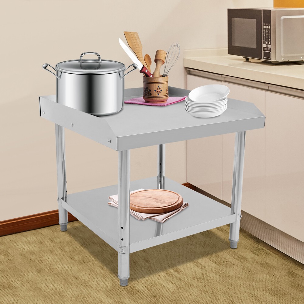 Commercial Work Table Stainless Steel Adjustable Kitchen Prep Working Bench
