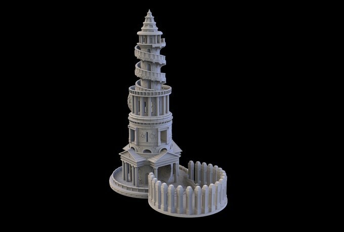 Mediterranean Temple Dice Tower