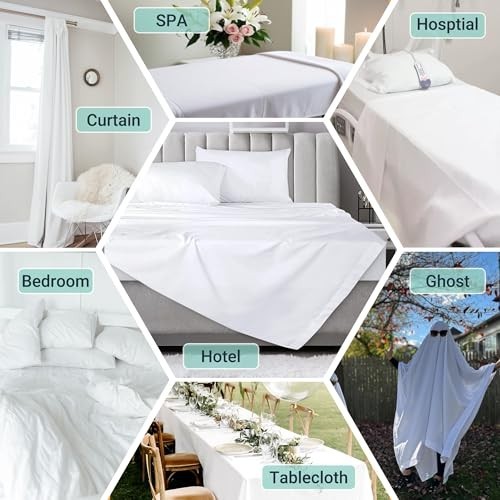 King Size Flat Bed Sheets 6 Pack - Soft Microfiber, Color-Coded Hem, Hotel Essen