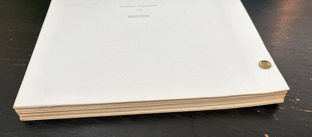 ALEJANDRO GRATTAN SCREENPLAY/SCRIPT MAELSTROM BASED ON "WHERABOUTS UNKNOWN" WWII