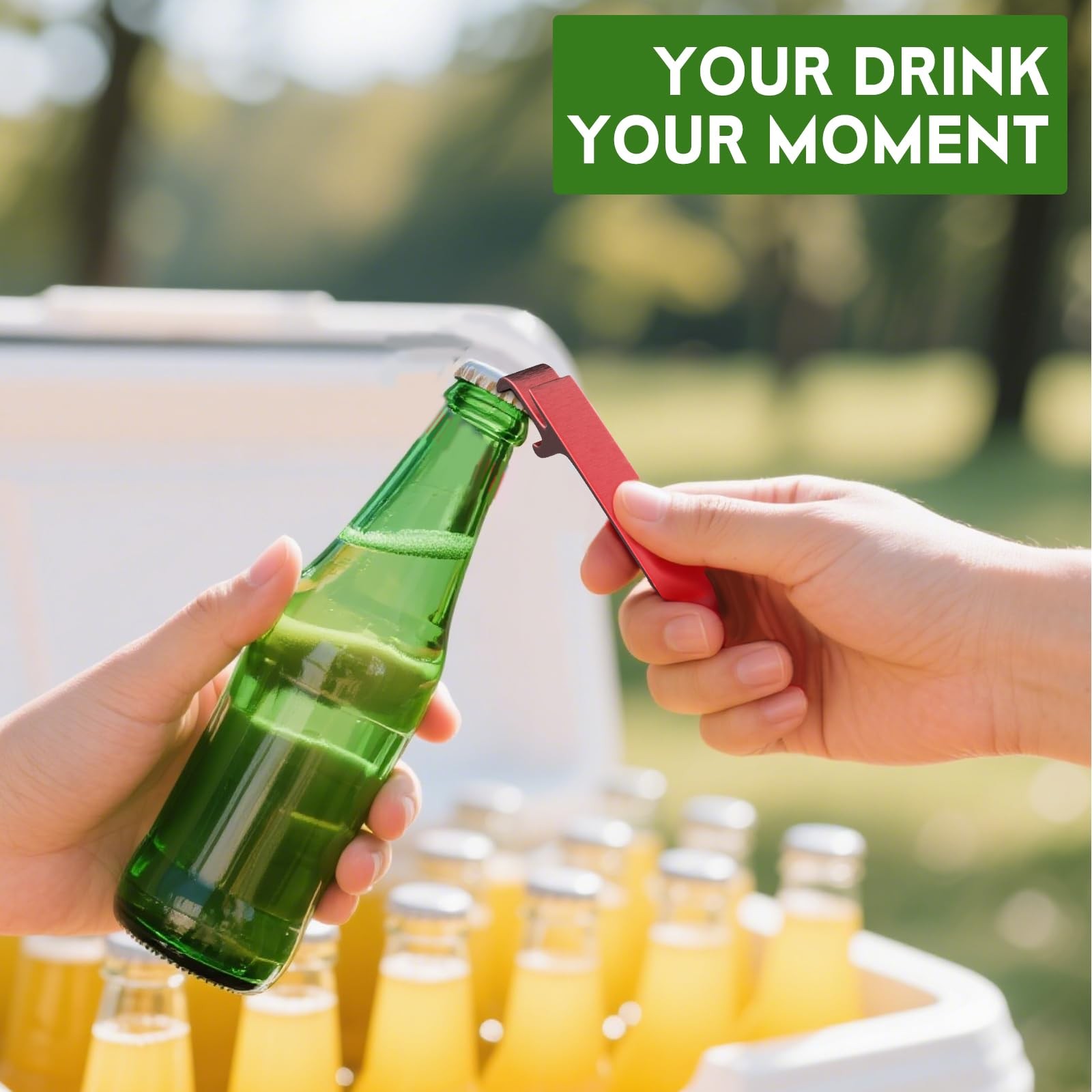 6 Pack Bottle Opener Keychain Set, Colorful Aluminum Alloy Beer medium, Red