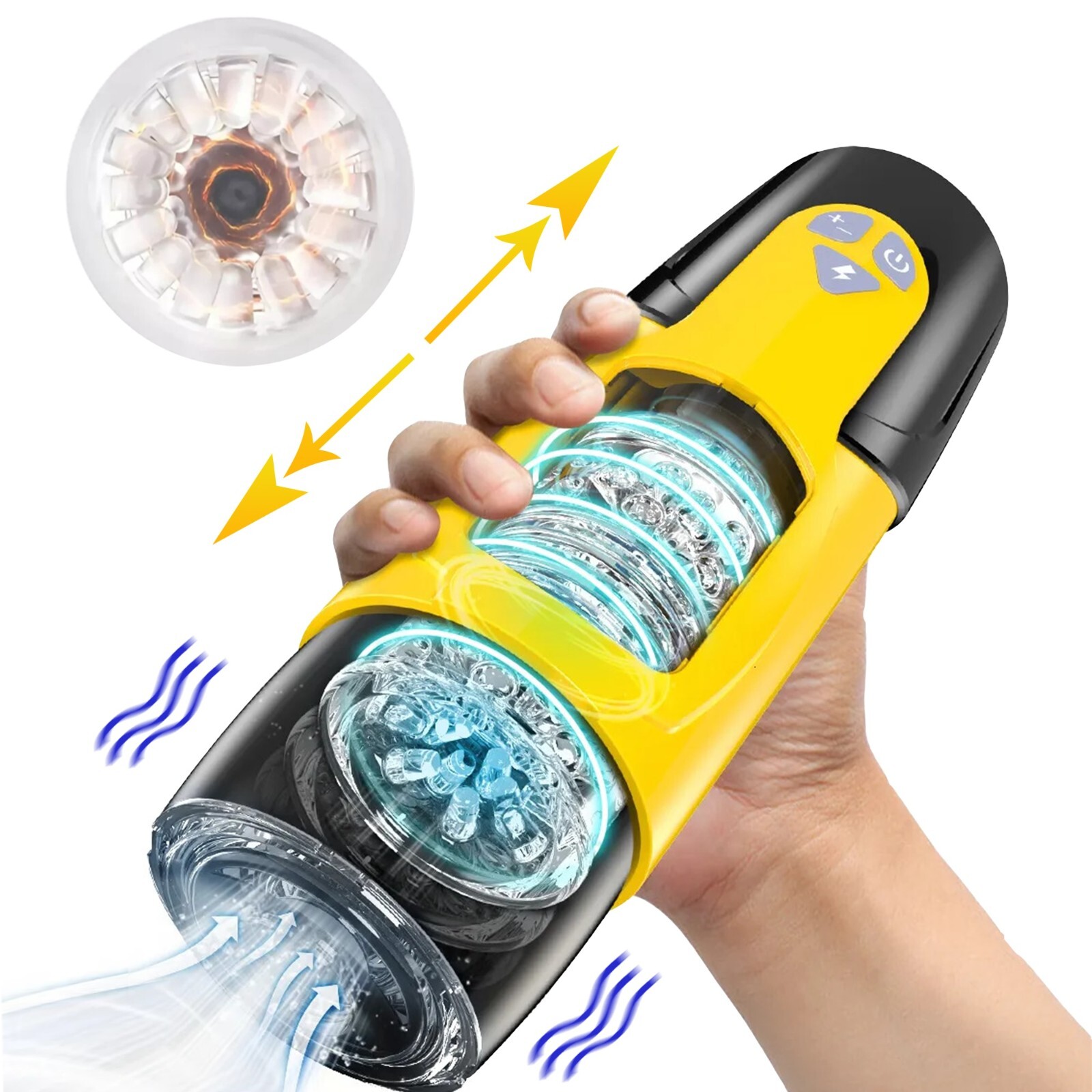 Male Masturbaters Automatic HandsFree Rotating Cup Thrusting Stroker Men Sex Toy