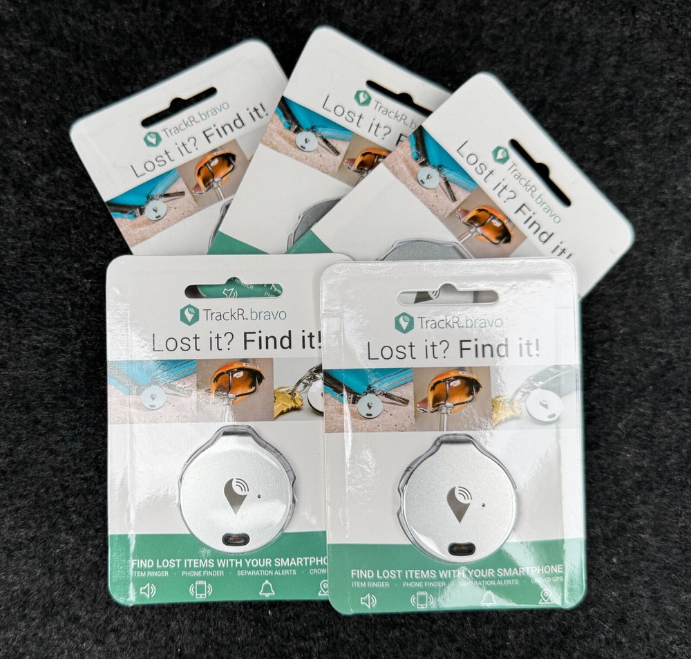 TrackR Bravo Tracking Device Bluetooth Tracker Tag Android Apple (NEW) 5-Pack
