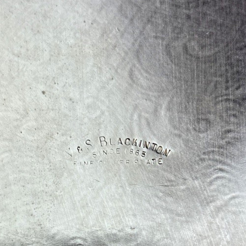 Vintage W&S Blackinton Oval Footed Silver Serving Tray 14 x 11" ~ FREE SHIPPING