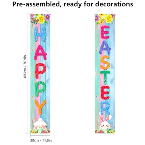 Easter Decorations Easter Decor Happy Easter Porch Sign Banner Easter Eggs