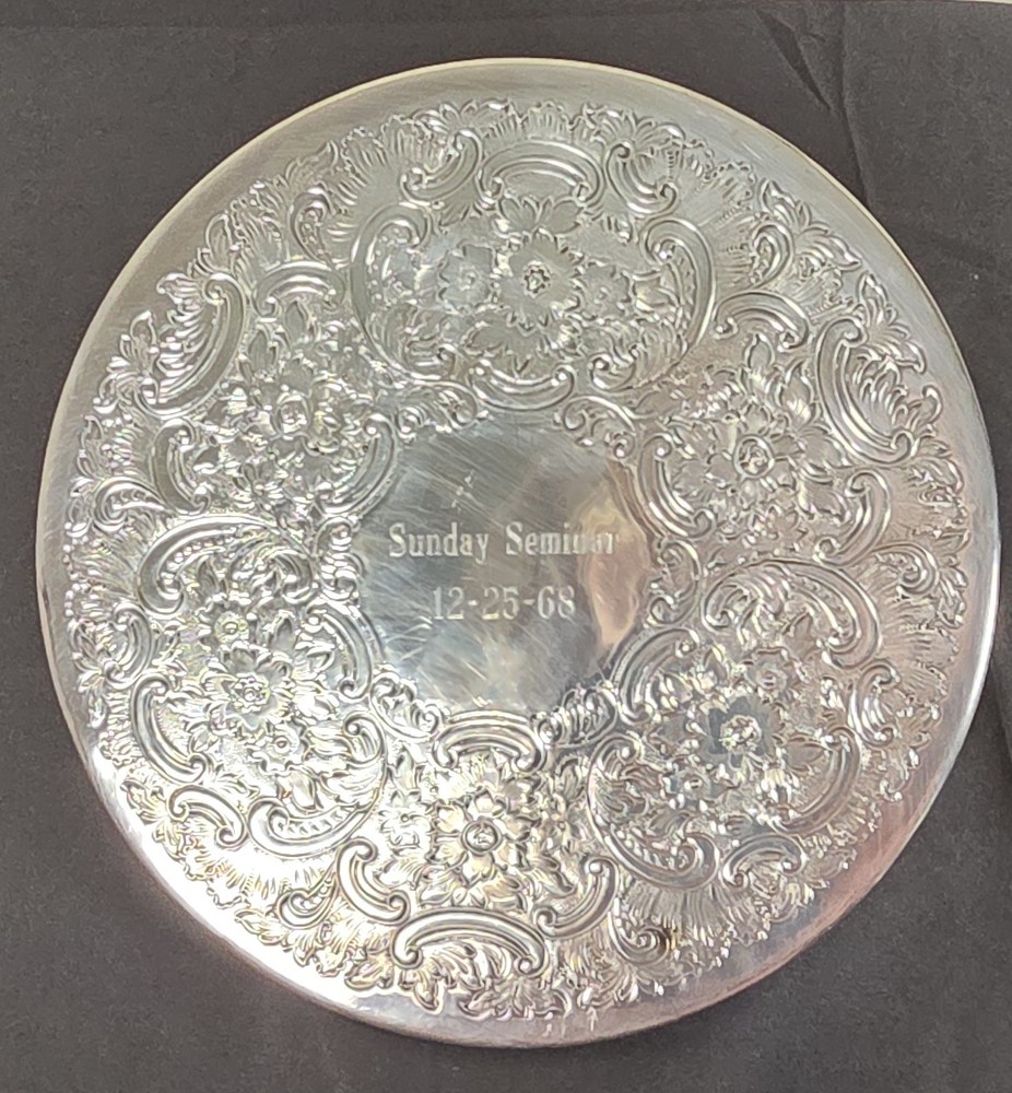 🩶 Vintage EPCA Silverplate Trivet 6" Made in England Ornate Floral Scroll 1968