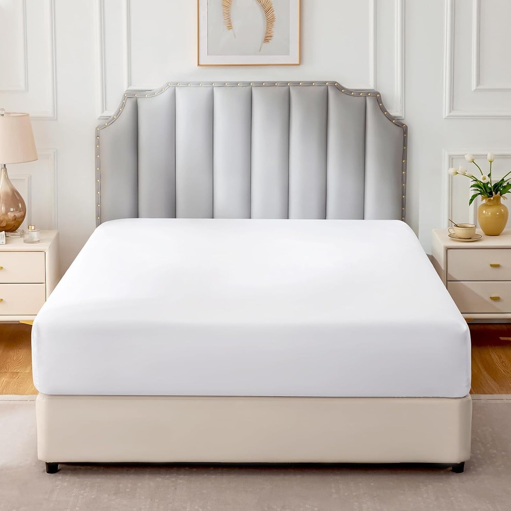 Pure Cotton Fitted Sheets King Size, 300 Thread Count Percale