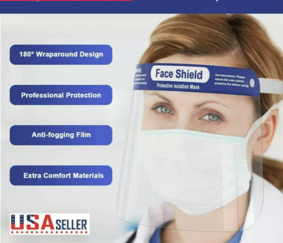 10pack Clear Re-Useable Face Shields. Comfortable, Light Weight Brand New!