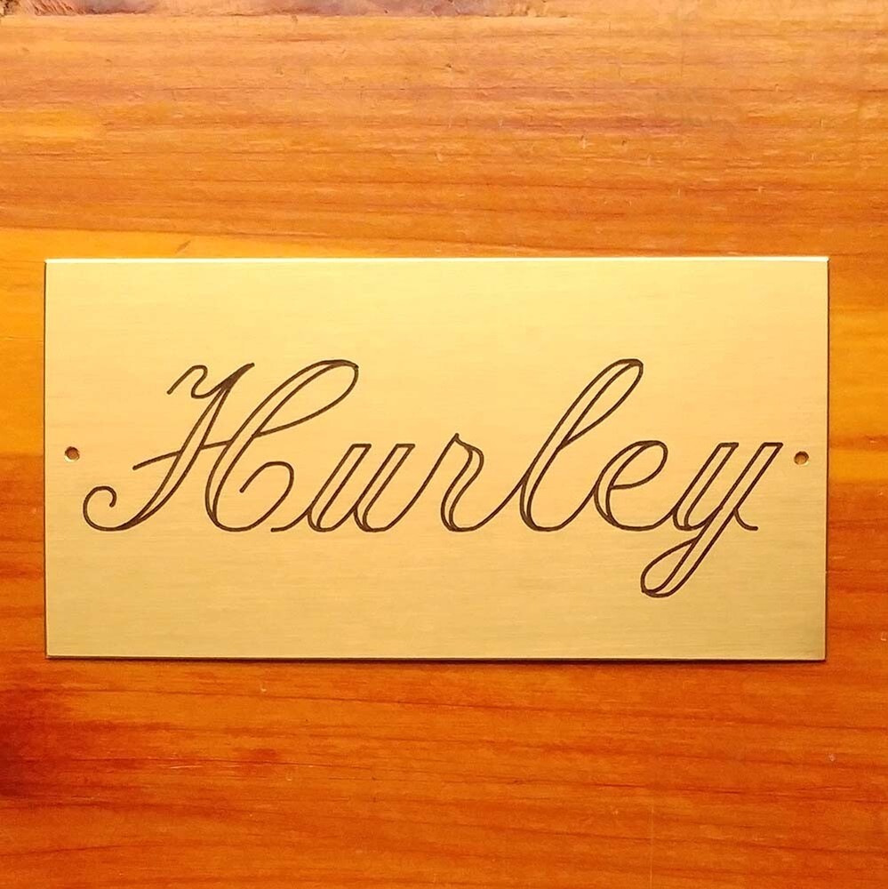 SOLID BRASS SIGN 4" X 2" CUSTOM ENGRAVED