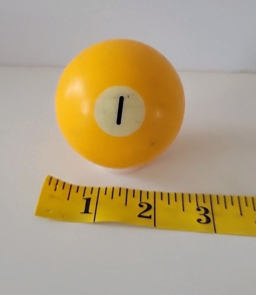 Vintage No. 1 Solid Yellow Pool Ball Billiard 2" Replacement (O)