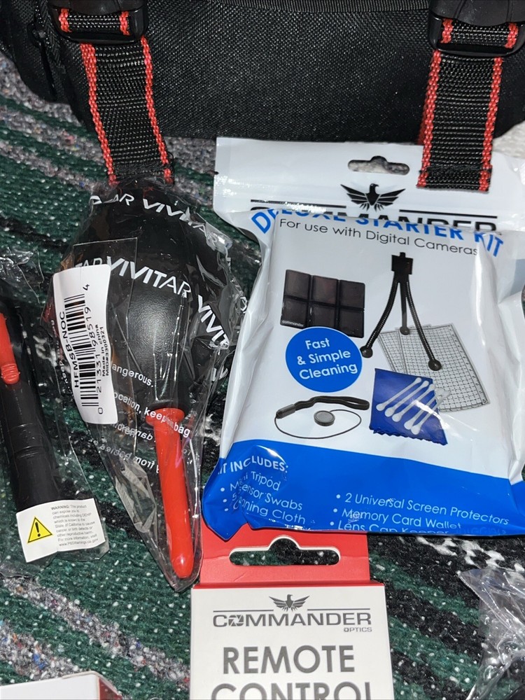 Elite Commander Optics Bag and Accessory Bundle 8 pieces, Remote, Filter
