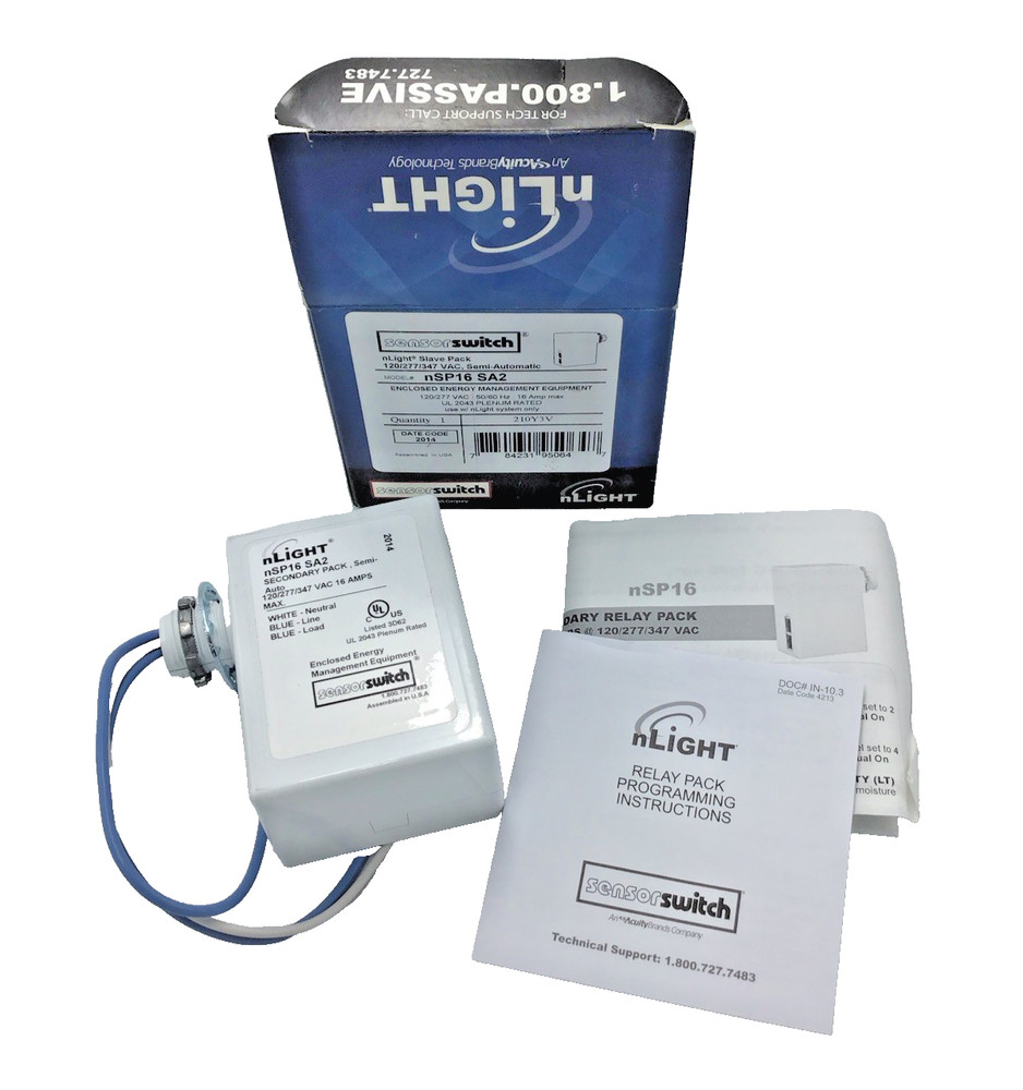 Acuity Sensor Switch nLight nSP16 SA2 Semi-Automatic Slave Pack