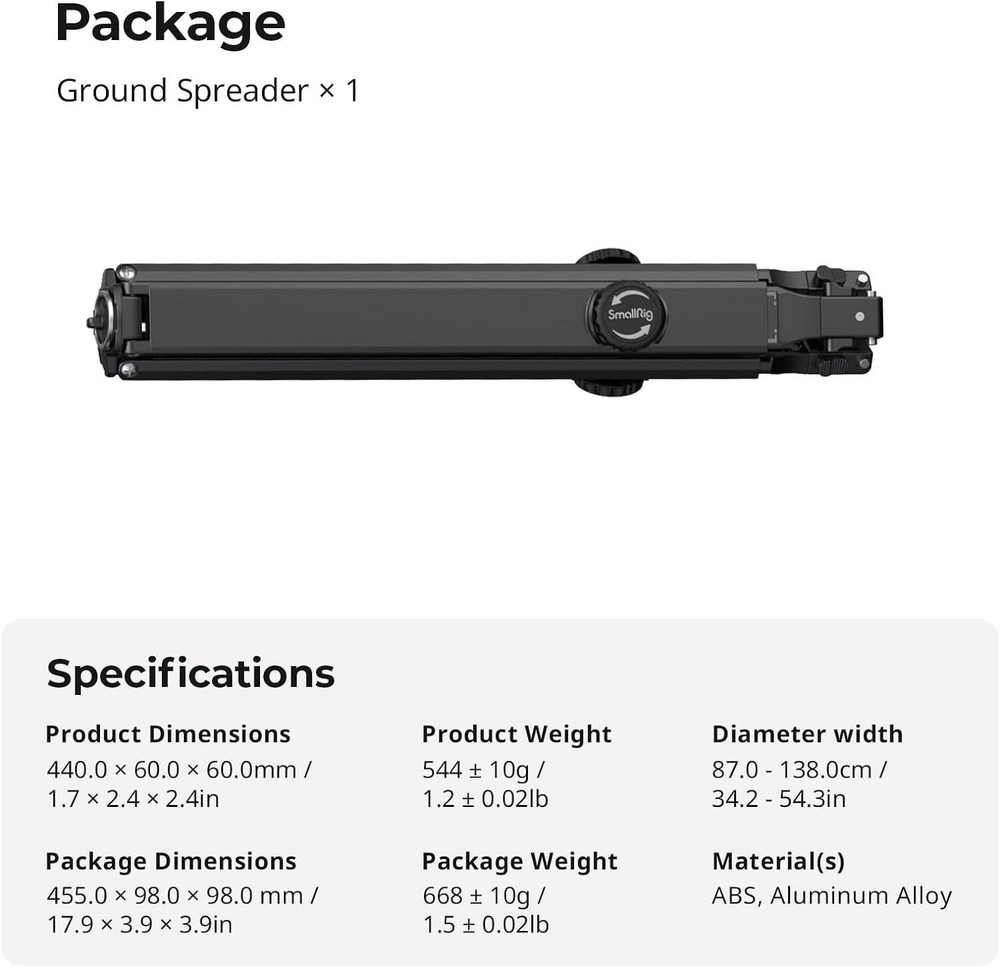 SmallRig Quick Release Ground Spreader Diameter width (87cm to 138cm) for Tripod