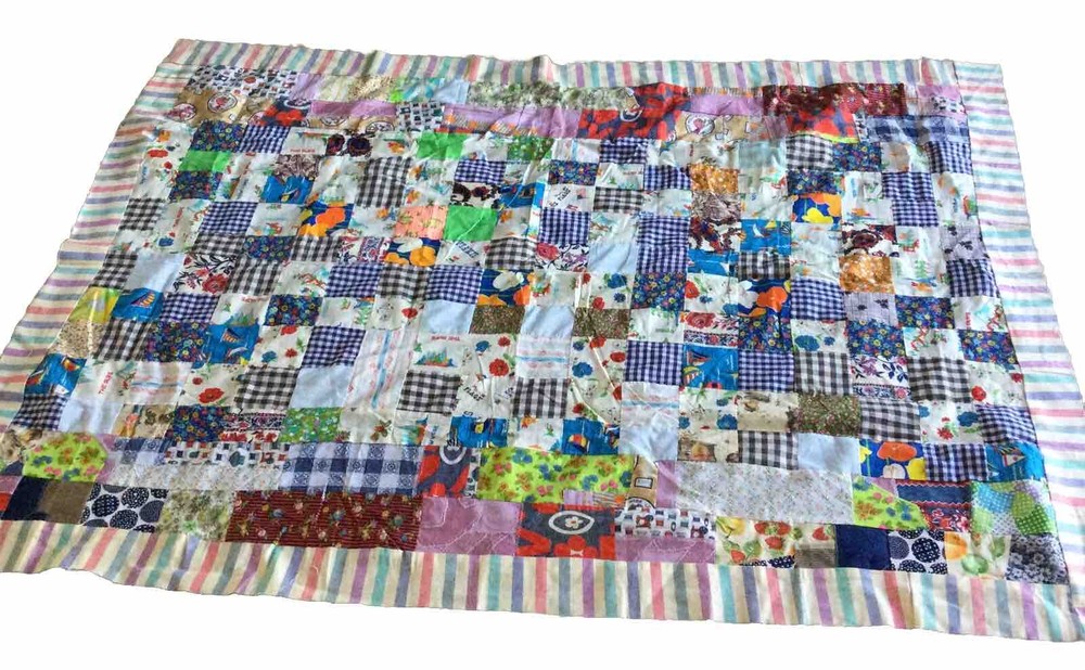 Vintage Quilt Patchwork Top Small 52” X 72”