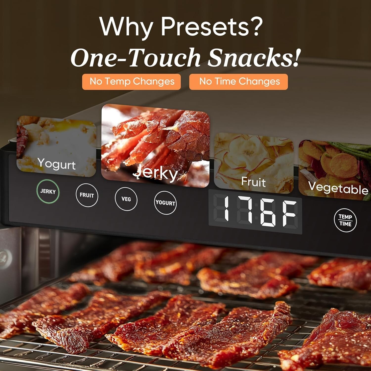 COSORI Food Dehydrator for Jerky, 176°F Temperature Control, 5 Stainless Steel