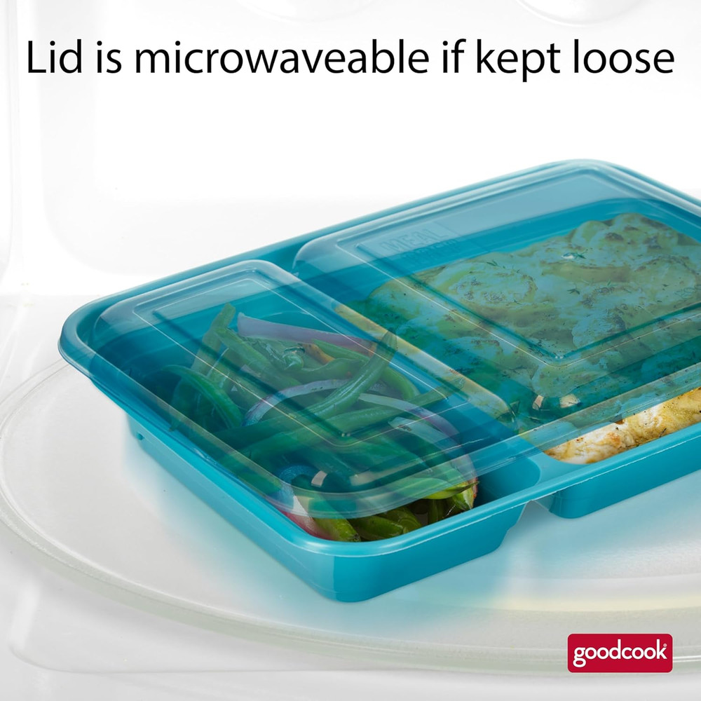 Food Storage Containers for Meal Prep Rectangle Two Compartments & Made without