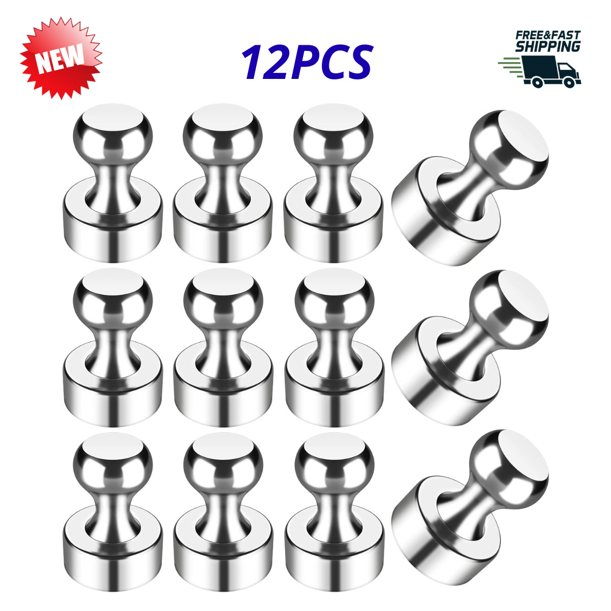 12Pcs Strong Fridge Magnets for Whiteboard Kitchen Office Locker Heavy Duty