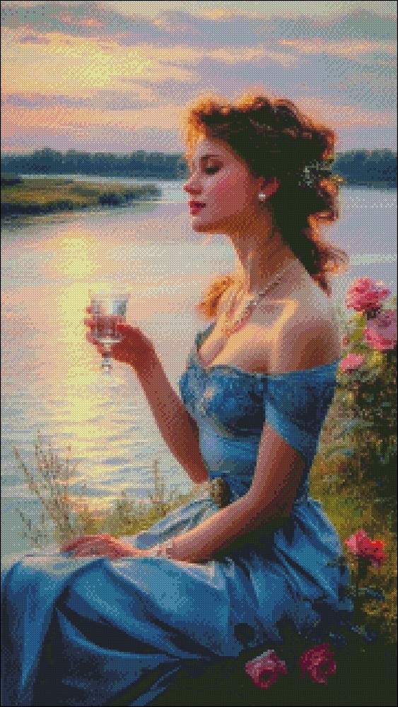 Sunset Reverie 2 - DIY Chart Counted Cross Stitch Patterns Needlework DMC Color