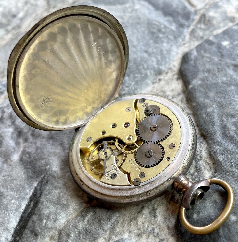✩ Antique SOFUS [ Silver 0.800 ] old pocket watch