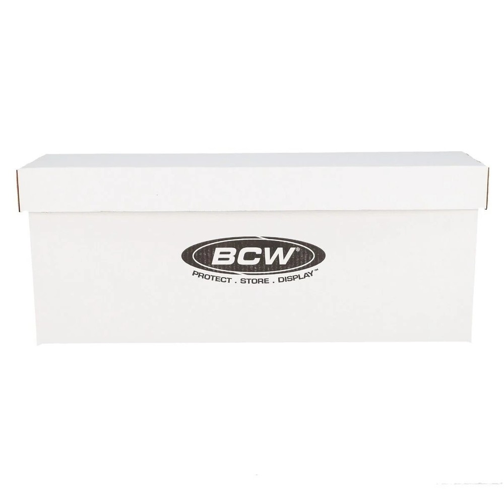 2 BCW Quality Long Comic Book Storage Boxes Thick & Stackable White Cardboard