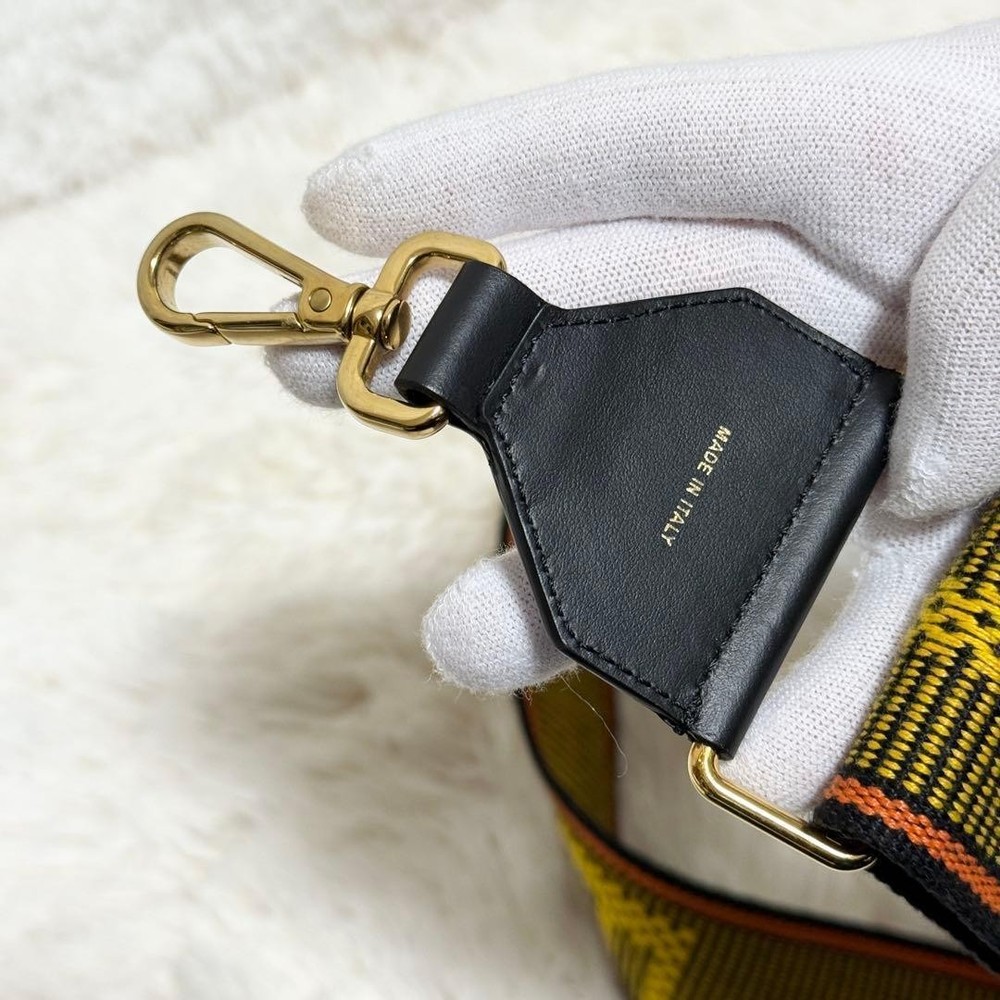 Fendi Strap You Shoulder Strap Multicolor Logo Leather Canvas